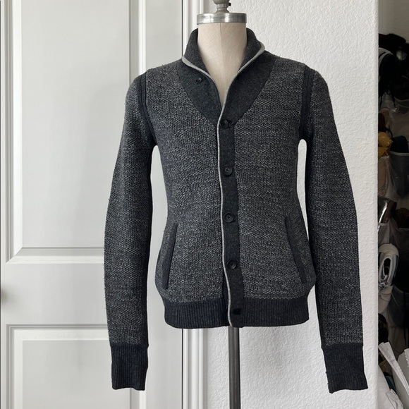 rag and bone Knit Shawl Collar Metal Button Front Cadigan Sweater
